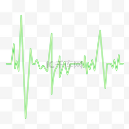 绿色折线音频声波电流线条元素素