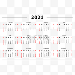 矢量线条红色图片_2021 calendar 线条新年牛年日历排版