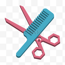剪刀和梳子图标