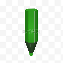 绿色蜡笔装饰插图
