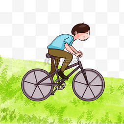 春夏人物骑车骑行单车出游旅行踏