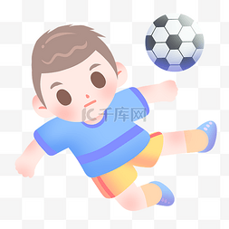 运动员踢足球插画图片_小小运动员踢球男孩