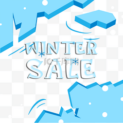 winter sale 冬天冰块卡片