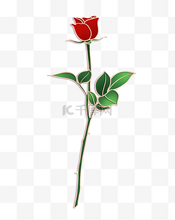 浮雕花玫瑰花图片_春季立体金边红色浮雕玫瑰花