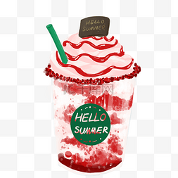 夏日冷饮卡通图片_卡通红色的冰淇淋