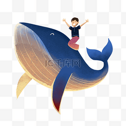 梦想起航图片_骑着海豚的男孩