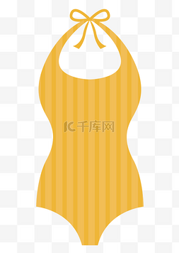 黄色色女士泳衣插画