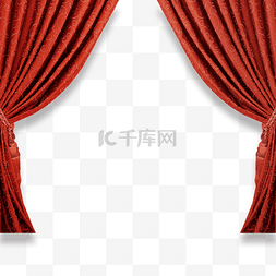 红色窗帘装饰边框