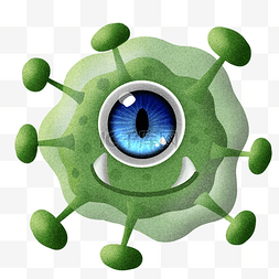 眼卡通眼睛图片_蓝眼睛绿色病毒细菌