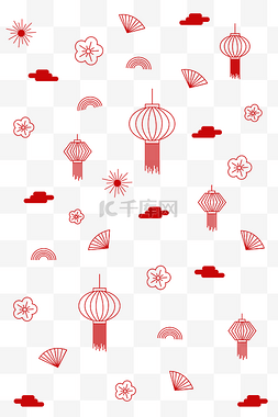 中国风平铺底纹图片_鼠年新年红色底纹