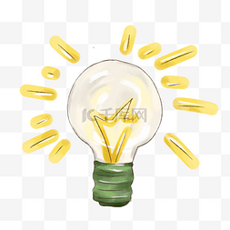 漂亮的灯泡图片_黄色的灯泡装饰插画