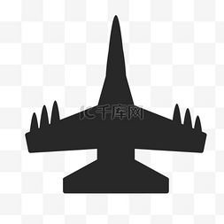 海外飞机图片_卡通黑色升空飞机插图