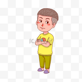 打招呼的卡通人物图片素材_卡通人物自信少年