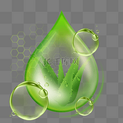 健康绿色水滴形芦荟胶