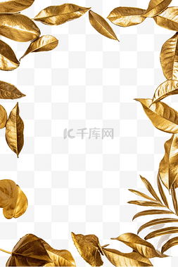 金色叶子边框