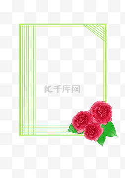 玫瑰红色花图片_红色玫瑰花边框