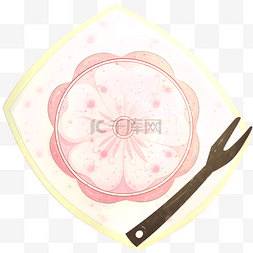 粉色花瓣中秋月饼