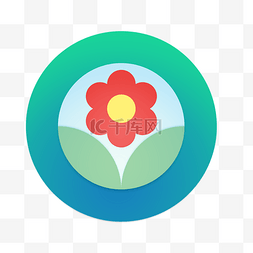 安卓app样机图片_卡通绿色的花朵图标