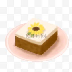甜品方形蛋糕向日葵