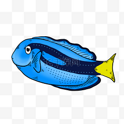 卡通海鱼元素图片_蓝色创意海鱼元素