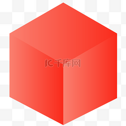 红色立体方块图片_红色的立体方块