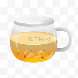 玻璃茶杯和茶水插图