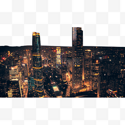 广州夜景航拍图片_广州地标城市建筑航拍城市商务夜