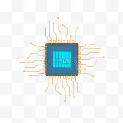 电子风格图片_扁平风手绘芯片