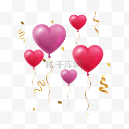 爱情元素气球图片_粉色心形气球