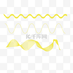 黄色线条波浪形状效果