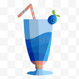 鲜榨果汁饮料海报图片_蓝色鲜榨蓝莓汁