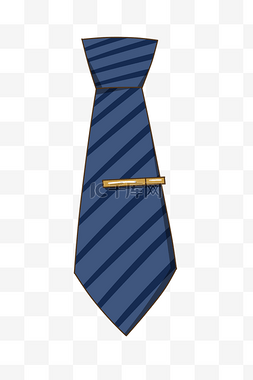 蓝色扁平风领带PNG图片