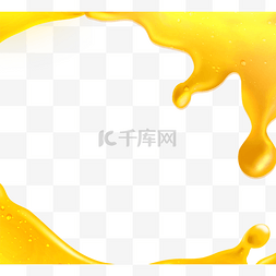 黄色手绘流淌的蜂蜜美味蜂蜜