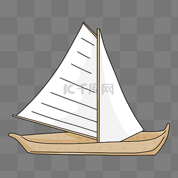 精美白色木质帆船