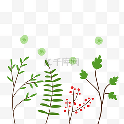 清新藤枝装饰图片_卡通绿色植物藤蔓