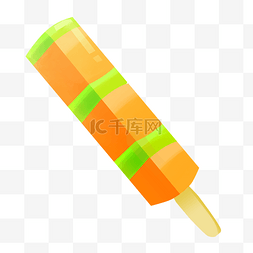 橙色冰淇淋插画