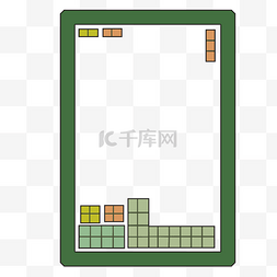 绿色深绿色简单积木边框