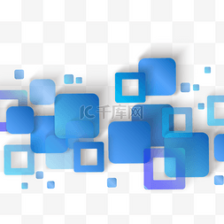 蓝边框拼接图片_方形蓝色抽象渐变商务边框