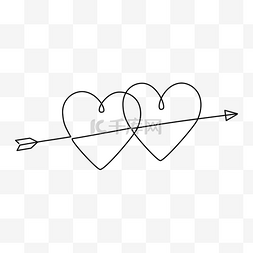 丘比特的心图片_情人节连续爱心抽象线条 line draw l