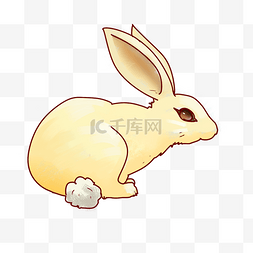 复活节黄色小兔子插画