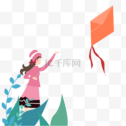 三月三放风筝图片_上巳节放风筝壮族女孩