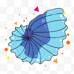 扇形蓝色贝壳