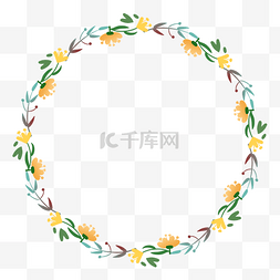 环状装饰图片_小清新花朵装饰花环边框