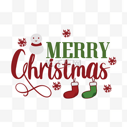红色圣诞袜图片_卡通圣诞袜merry christmassvg字体