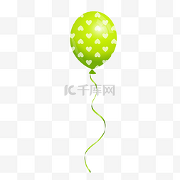 绿色爱心彩带气球