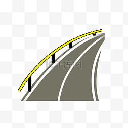 黄色栏杆公路插画