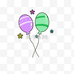 气球漂浮卡通图片_卡通漂浮气球免抠插图