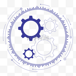 工业齿轮图片_极简蓝色科技齿轮装饰