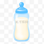 蓝色简约小清新婴儿奶瓶