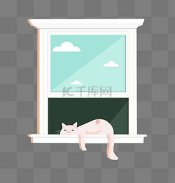 慵懒猫图片_窗台上的猫咪
